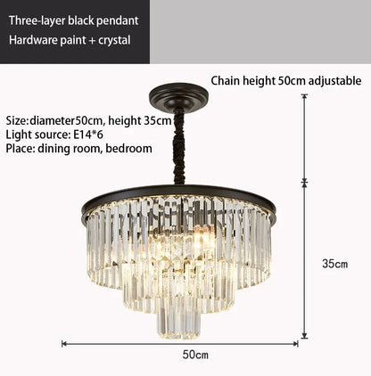DecorBites™ Crystal Gold Chandelier: Modern Living Room Bedroom Decor Lighting