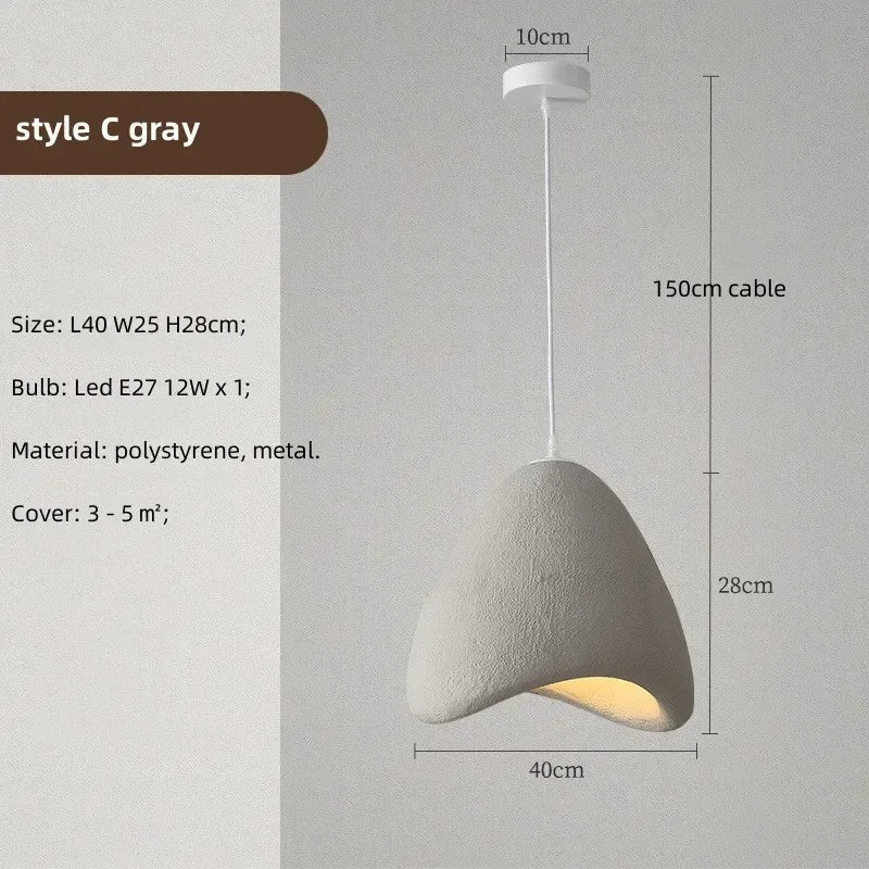Chrome Nordic Pendant Light Gray Shade Dining