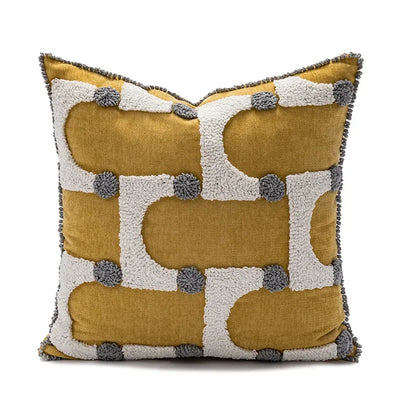 DecorBites™ Geometric Tufted Plush Cushion Cover for Stylish Home Decor