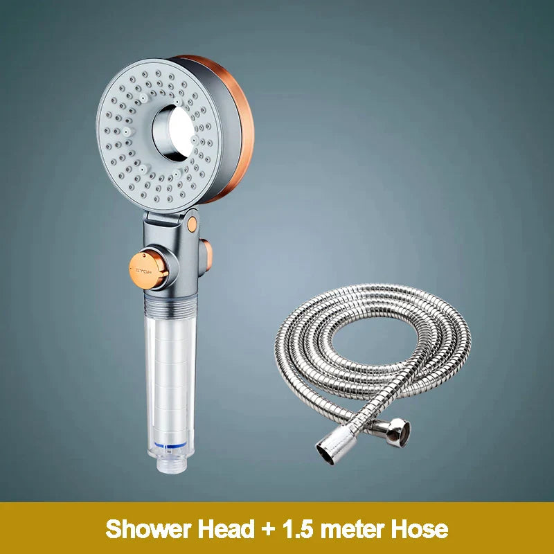 DecorBites™ Dual-Sided Shower Head with 3 Jets & Water-Saving Filtration