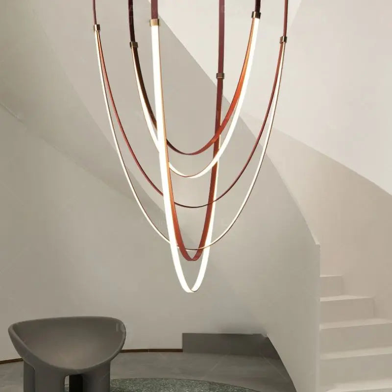 Gold Strip Chandelier