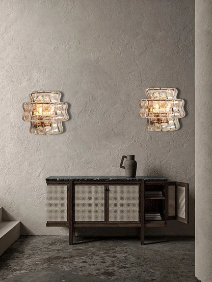DecorBites™ Dark Brown Glass Wall Sconce Lamps, LED Decoration for Living Room, Aisle, Bedside