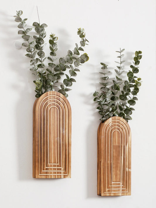 Wooden Wall Vase Arched Planter