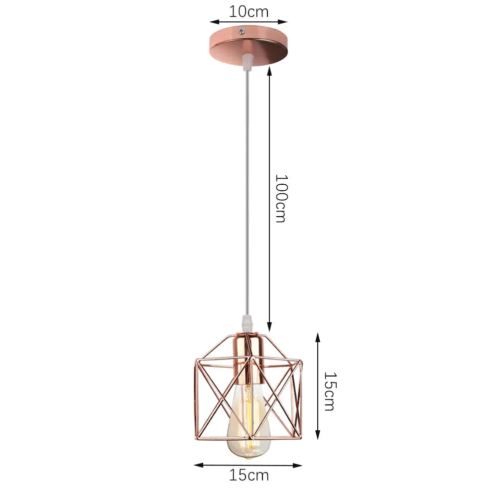 Gold Industrial Pendant Light Adjustable Height