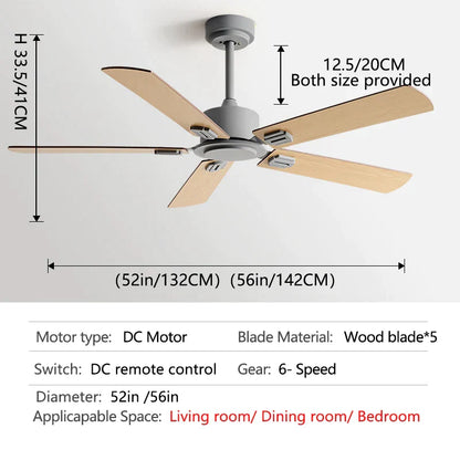 DecorBites™ 56-Inch Black Industrial Style Ceiling Fan with Remote Control for Indoor Use
