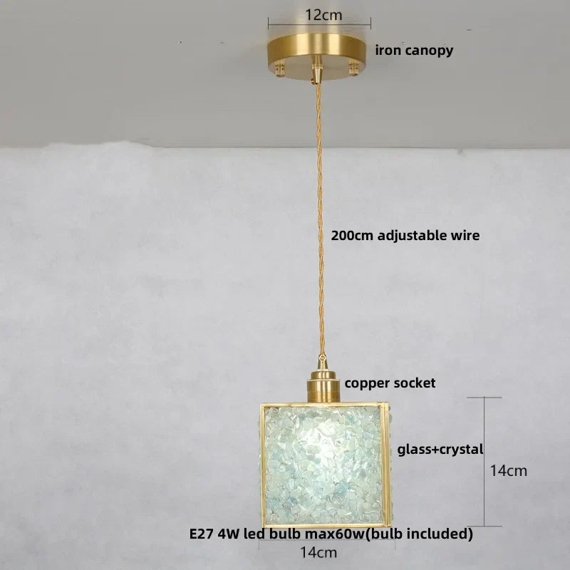DecorBites™ Crystal Glass LED Pendant Lamp, Adjustable Modern Luxury Hanging Lights