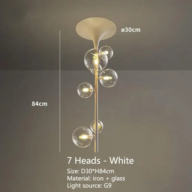 Clear Glass Bubble Chandelier 10-Head Design