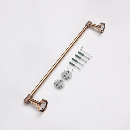 DecorBites™ Bathroom Accessories Set: Rose Gold Chrome Hook, Brushed Gold Towel Rack, Stainless Steel Toilet Paper Holder