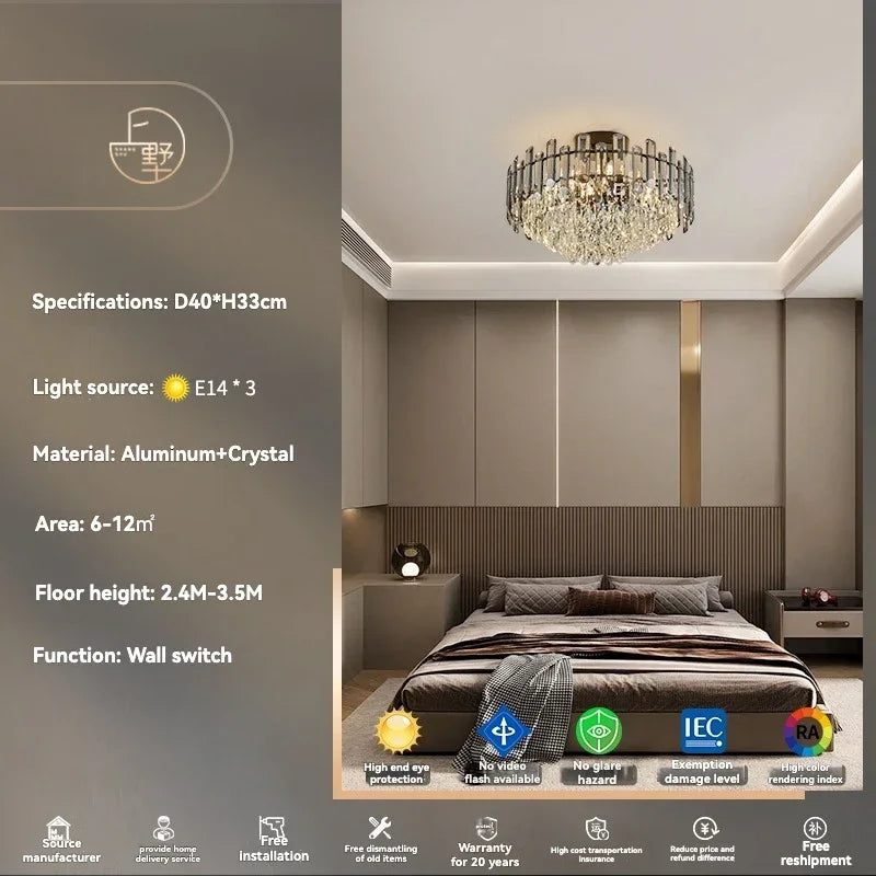 Gold Crystal LED Chandelier Round100cm Radiant