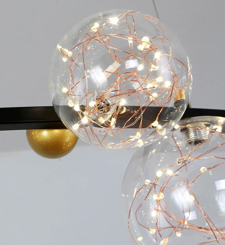 Brass Modern LED Chandelier 8-Head 100cm Kitchen