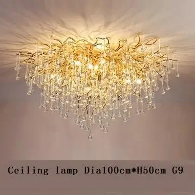 DecorBites™ Crystal LED Chandelier: Elegant Modern Luxury Ceiling Lighting for Living Room Decor