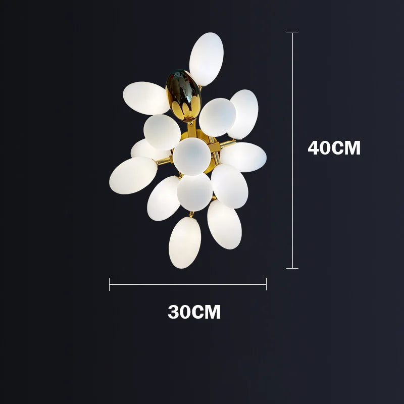 DecorBites™ Gold Grape Chandelier Glass Pendant Lights for Living Room & Dining Room