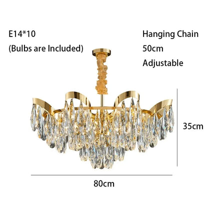 DecorBites™ LED Sunflower Crystal Ceiling Chandelier - Modern Living Dining Room Hanging Light