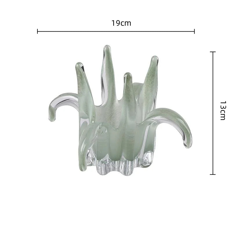 DecorBites™ Glass Petal Candle Holder for Home Decoration and Storage