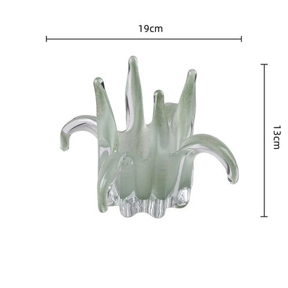 DecorBites™ Glass Petal Candle Holder for Home Decoration and Storage