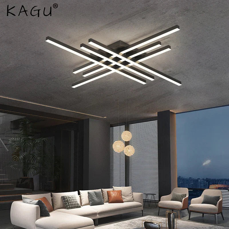 DecorBites™ Gold Black Aluminum LED Chandeliers for Bedroom Dining Living Room Lighting