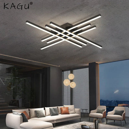 DecorBites™ Gold Black Aluminum LED Chandeliers for Bedroom Dining Living Room Lighting