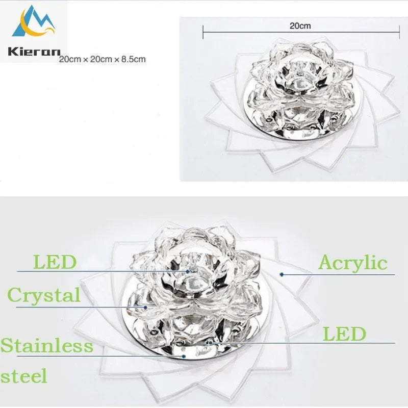 DecorBites™ Lotus Crystal LED Ceiling Lamp, Nordic Brights, Modern Style