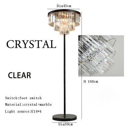 DecorBites™ Gray Crystal Black Standing Light - Modern Luxury Classic Living Room Decor