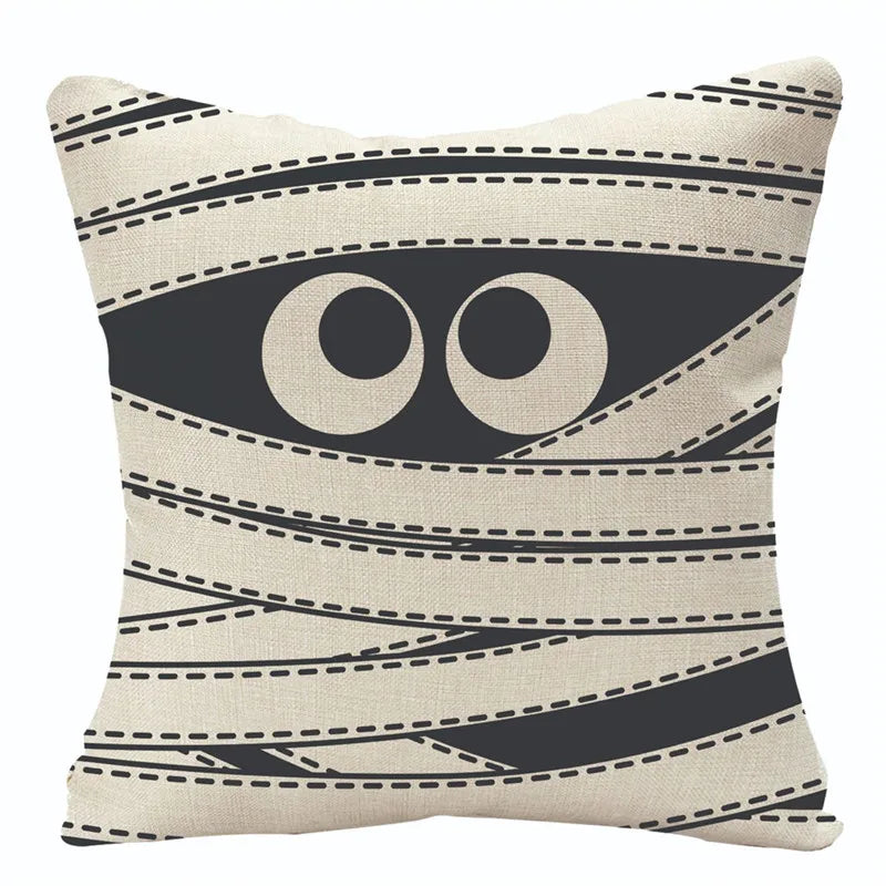 Linen Trick Treat Cushion Cover