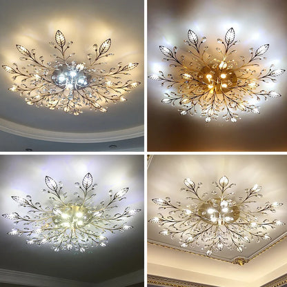 DecorBites™ Crystal Ceiling Chandelier for Living Room Bedroom Kitchen Indoor LED Lighting