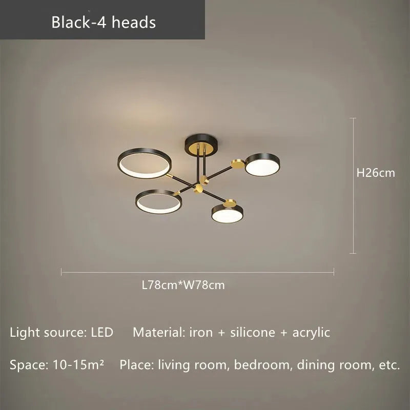Gold Frame LED Chandelier