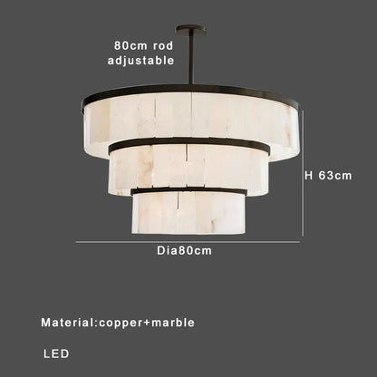 DecorBites™ Gold Marble Ceiling Pendant Light Round Elegant Luxury Hanging Lamp