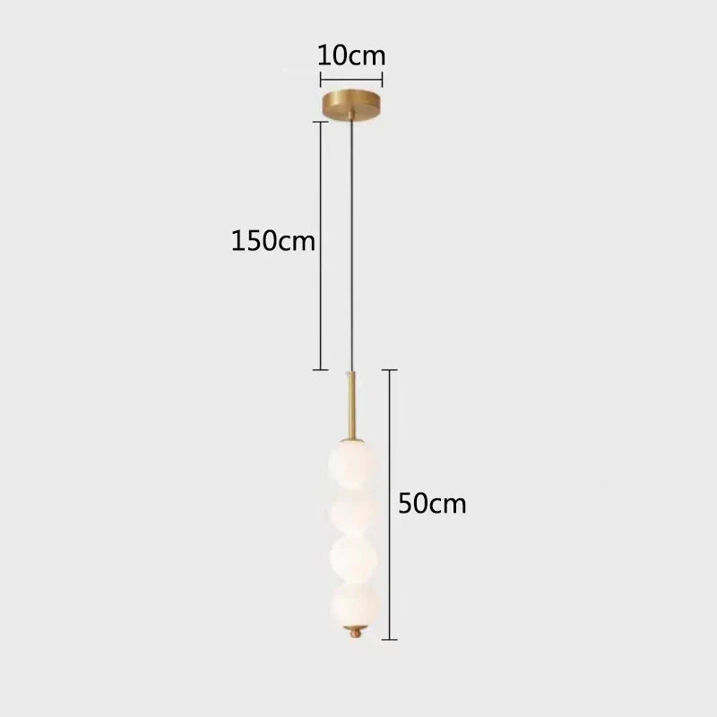 DecorBites™ LED White Pearl Glass Pendant Lights for Kitchen Bar Decor - Bubble Hanging Lamp