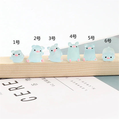 DecorBites™ Kawaii Pig Miniatures Terrarium Figurines 6pcs Crafts Home Decoration