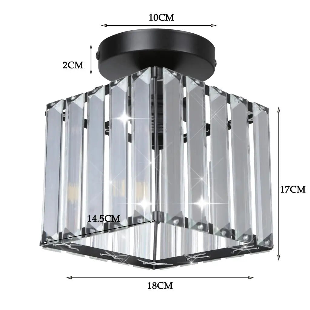 DecorBites™ Crystal Ceiling Chandelier: Modern Industrial LED Indoor Lighting Fixture