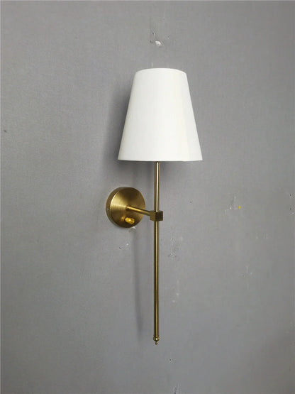 DecorBites™ Gold Cloth Lampshade Wall Sconce for Bedroom Living Room Lighting