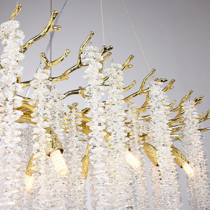 DecorBites™ Crystal Metal Chandelier: Elegant Luxury Hanging Lamp for Home Hotel Decor