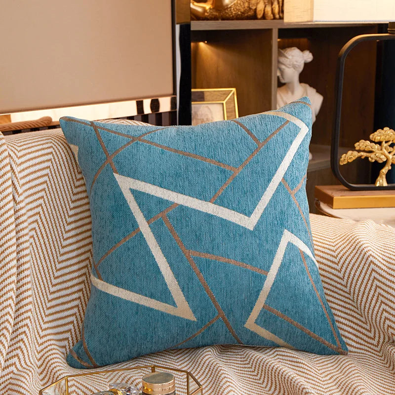 DecorBites™ Geometric Chenille Cushion Cover 45x45 Comfortable Luxury Home Decor