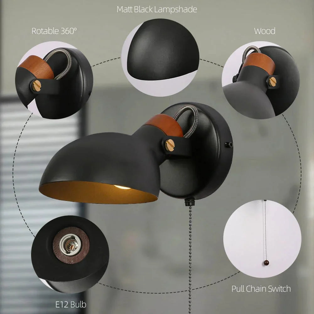 DecorBites™ LED Wall Sconce With Switch, Nordic Design for Bedside, Study, Living Room