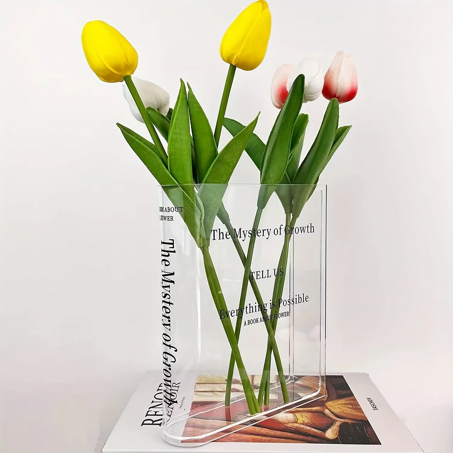 Acrylic Book Vase Bookshelf Decor