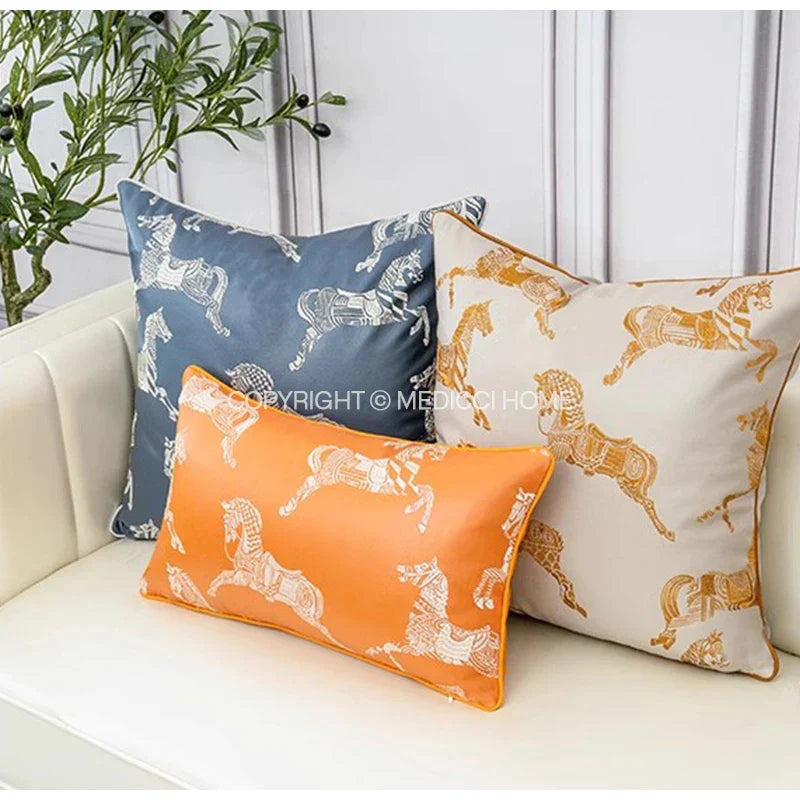 Gold Silk Jacquard Cushion