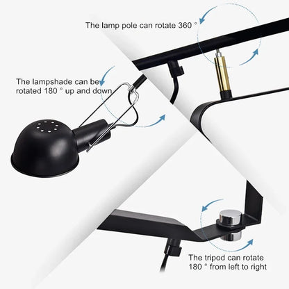 DecorBites™ Dimmable LED Wall Lamp, Rotating Long Pole, Swinging Black and White Industrial Design