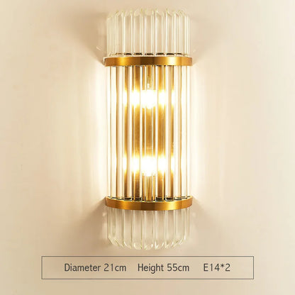 DecorBites™ Gold Crystal Wall Lights: Modern LED Sconce for Bedroom, Living Room & Bathroom