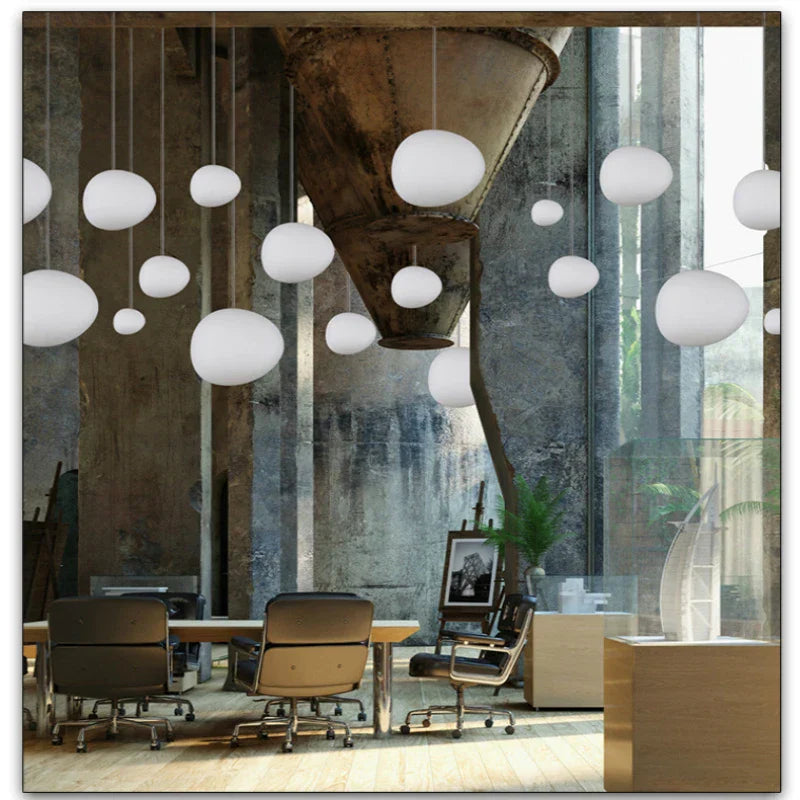 DecorBites™ Glass Ball LED Pendant Light - Modern White Nordic Hanging Fixture