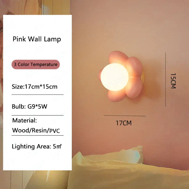 Pink Resin Flower Lamp