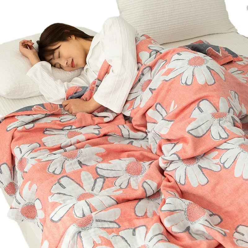 DecorBites™ Double Cotton Blanket: Soft & Breathable Bed Cover