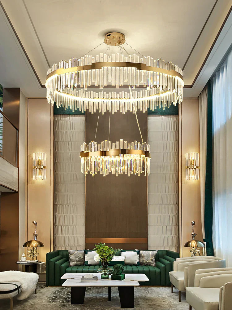 Gold Crystal Circular 80cm Chandelier