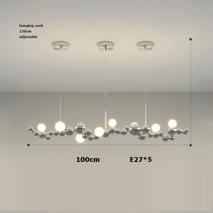 DecorBites™ Dimmable LED Hanging Pendant Light for Living Room - Gold Silver Luminaire