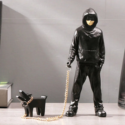 DecorBites™ Dog Sculpture Banksy Statue Modern Pop Art Decor Living Room Office Shelf