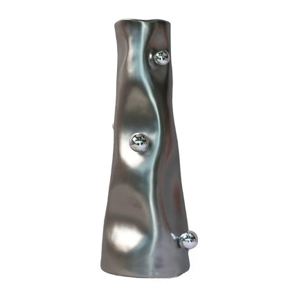 DecorBites™ Geometric Sphere Vase: Unique Porcelain Flower Arrangement Home Decor