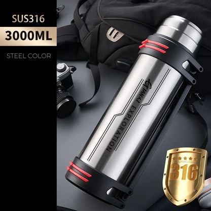 DecorBites™ Insulated Stainless Steel Water Bottle Large Capacity Flask Outdoor Travel Cup