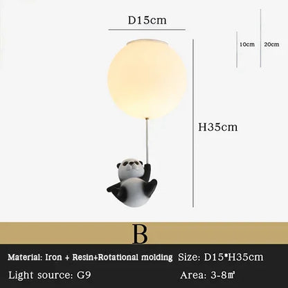 DecorBites™ Kids Bear LED Ceiling Chandelier, Cute Bedroom Pendant Light for Boys and Girls