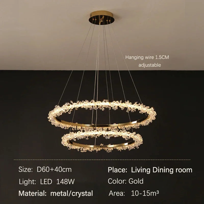 Nordic Crystal Halo Chandelier