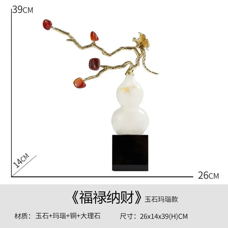 DecorBites™ Crystal Jade Gourd Wealth Ornament - Modern Light Luxury Accent Piece