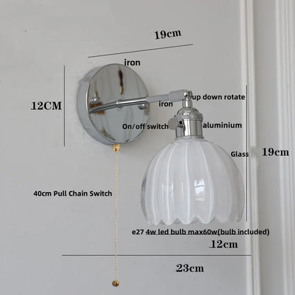 DecorBites™ Iron Ceramic LED Wall Lights | Nordic Modern Pull Chain Switch Sconce Wandlamp